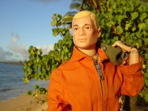 Action Man ...in his birthday jump suit! Who says orange isn't styish?