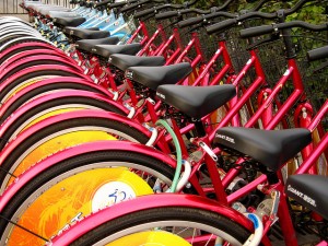 Bicycles in Beijing. Or opportunities to practise, depending on your perspective.